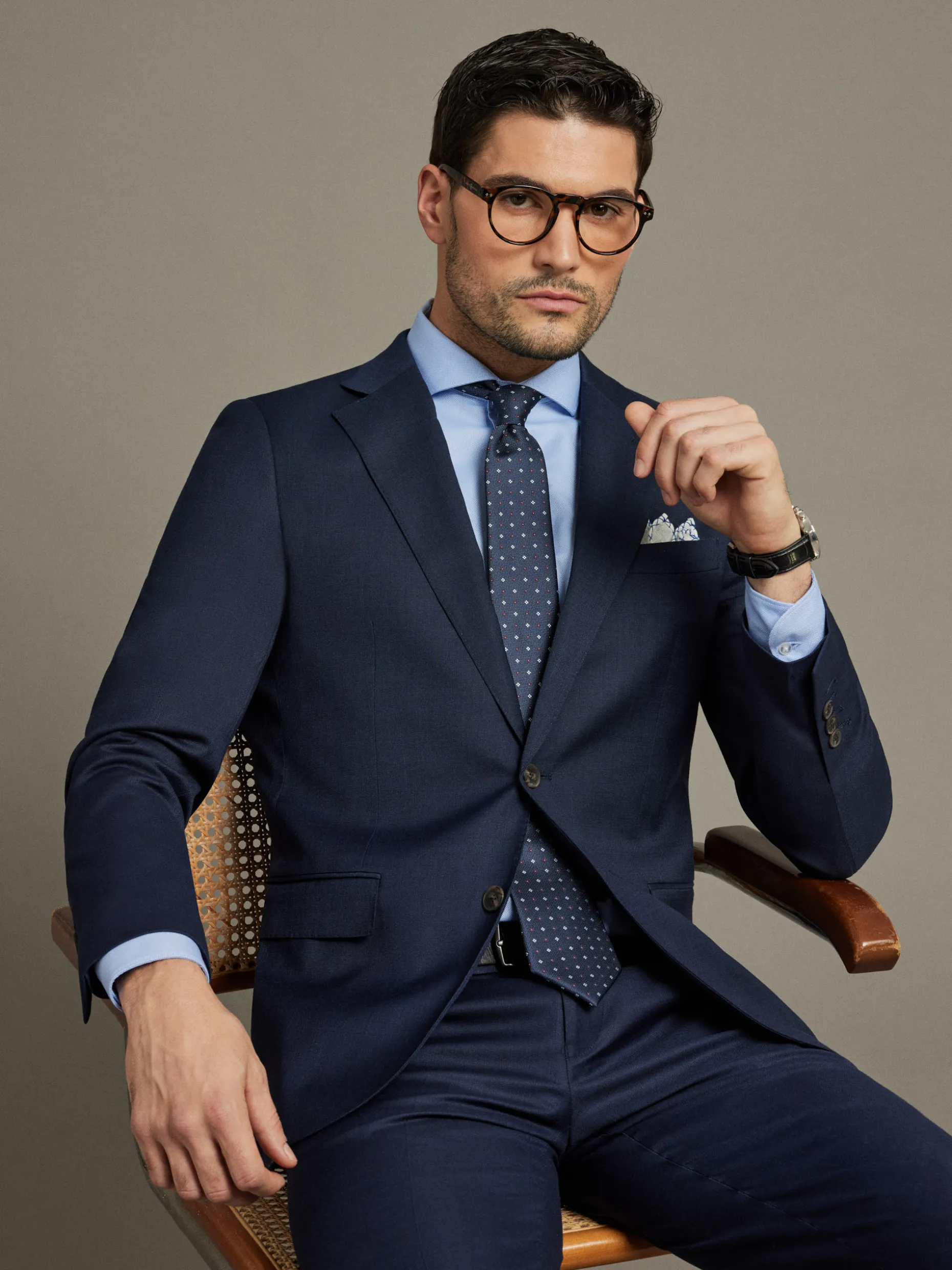 AMERICANA FIL A FIL AZUL MARINO