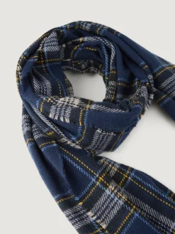 BUFANDA CHECKS AZUL MARINO