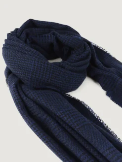 BUFANDA CHECKS AZUL MARINO