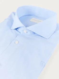 CAMISA COMFORT FIL A FIL CELESTE