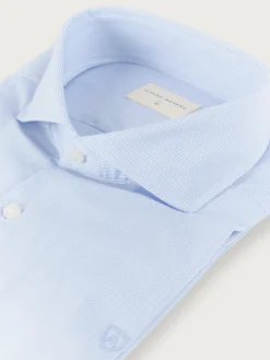 CAMISA COMFORT MICRO CHECKS CELESTE