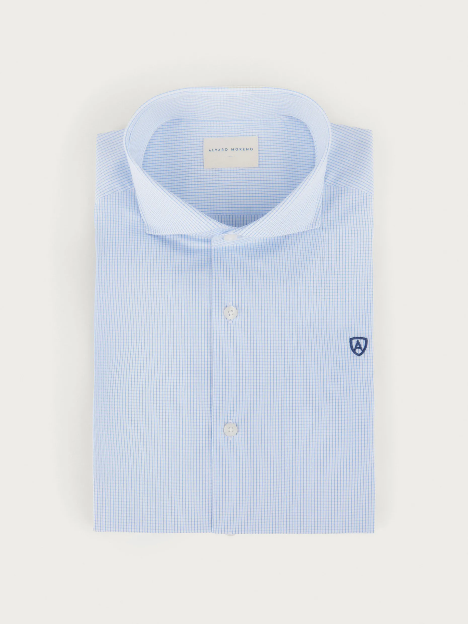 CAMISA COMFORT MICROCUADRO CELESTE