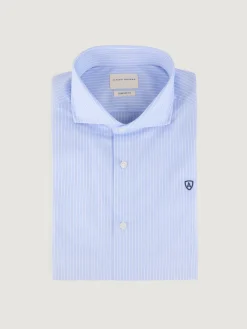 CAMISA COMFORT RAYAS CELESTE