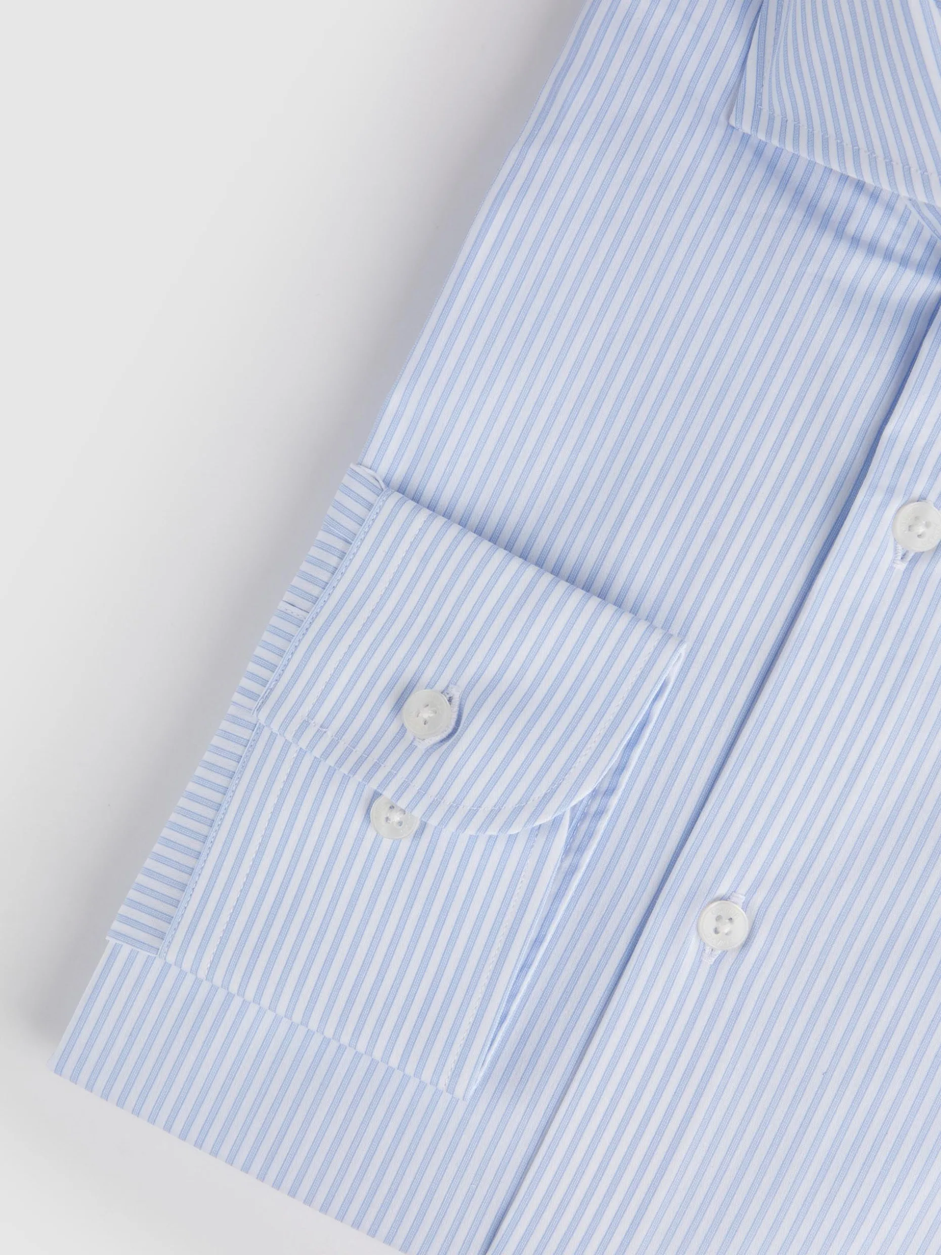 CAMISA COMFORT RAYAS CELESTE