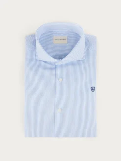 CAMISA COMFORT RAYAS CELESTE