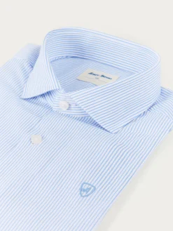 CAMISA COMFORT RAYAS KIDS CELESTE