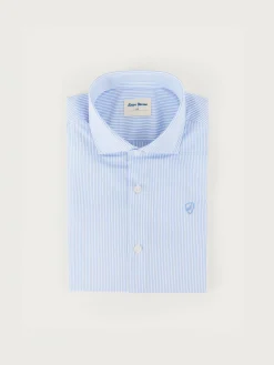 CAMISA COMFORT RAYAS KIDS CELESTE