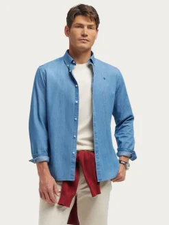 CAMISA DENIM B.DOWN AZUL