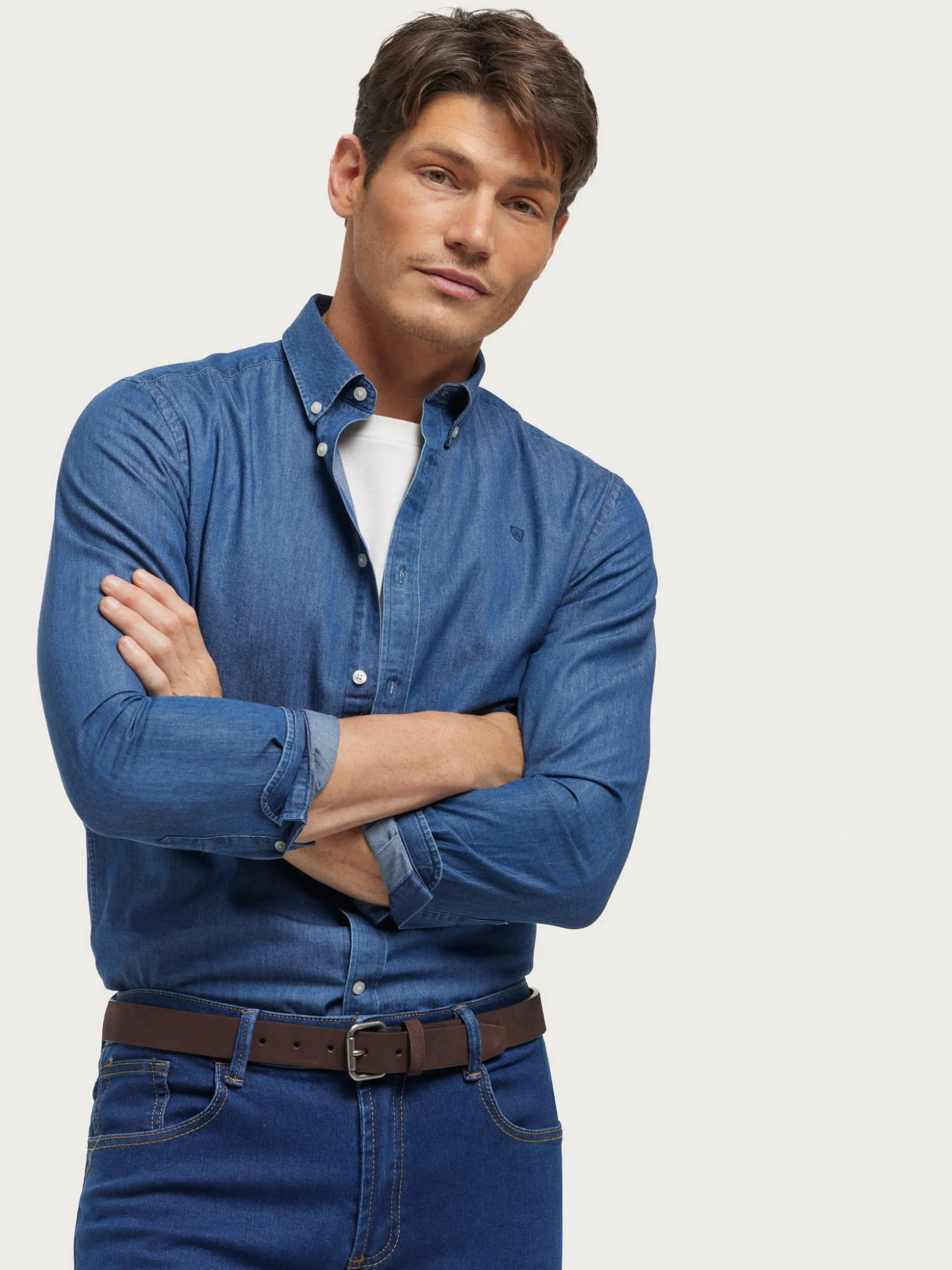 CAMISA DENIM B.DOWN AZUL MARINO