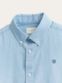 CAMISA DENIM B.DOWN CELESTE