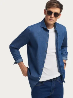 CAMISA DENIM JACK AZUL MARINO