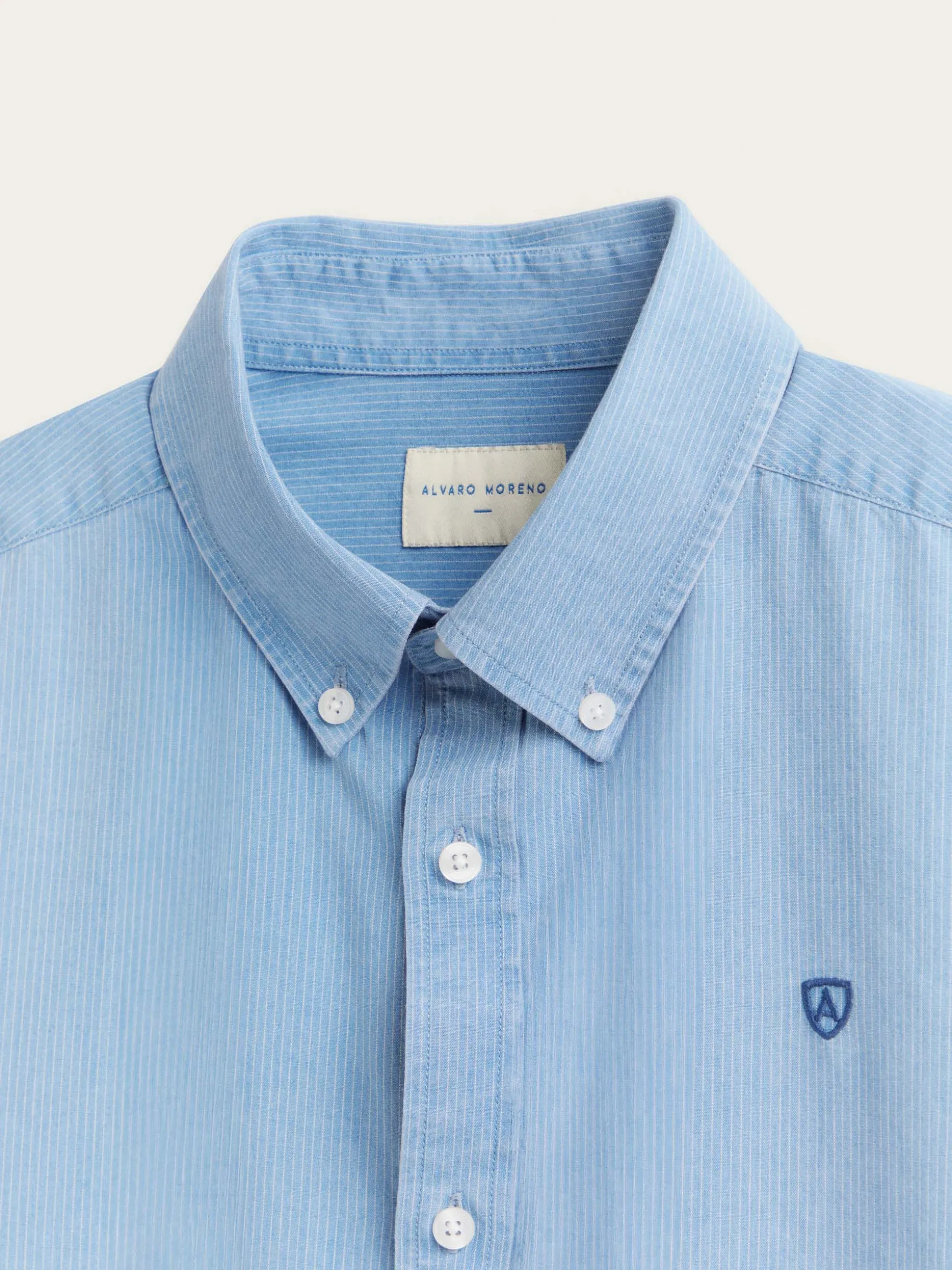 CAMISA DENIM RAYAS AZUL