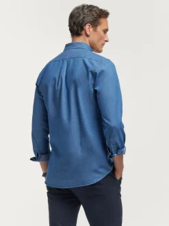CAMISA DENIM SLUB AZUL
