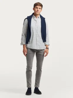 CAMISA FLANNEL CHECKS AZUL MARINO