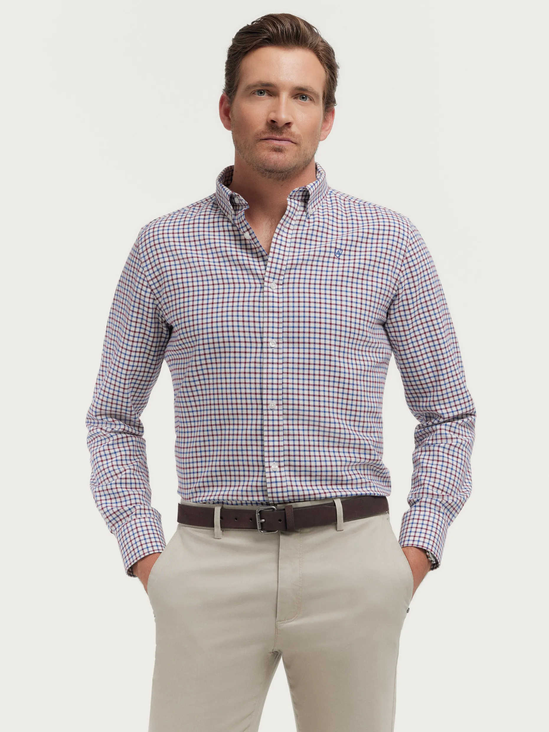 CAMISA FLANNEL CHECKS BURDEOS