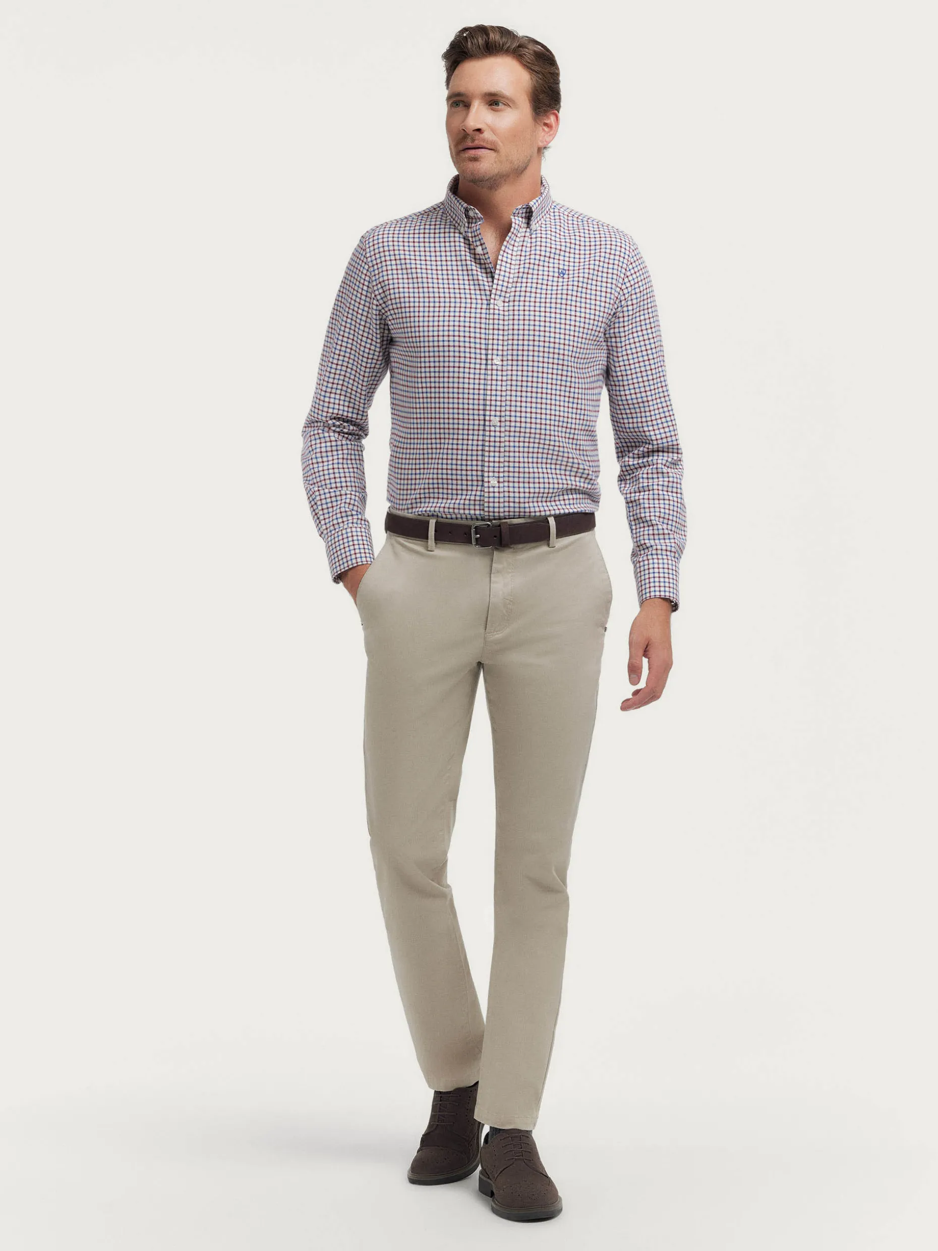 CAMISA FLANNEL CHECKS BURDEOS