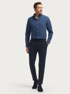 CAMISA FLANNEL TWILL AZUL MARINO