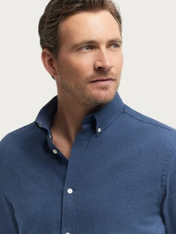 CAMISA FLANNEL TWILL AZUL MARINO