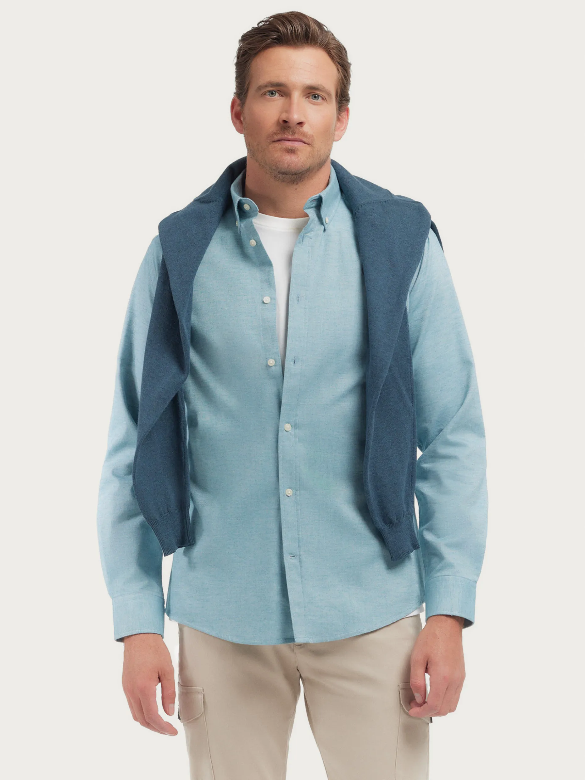 CAMISA FLANNEL TWILL AZUL