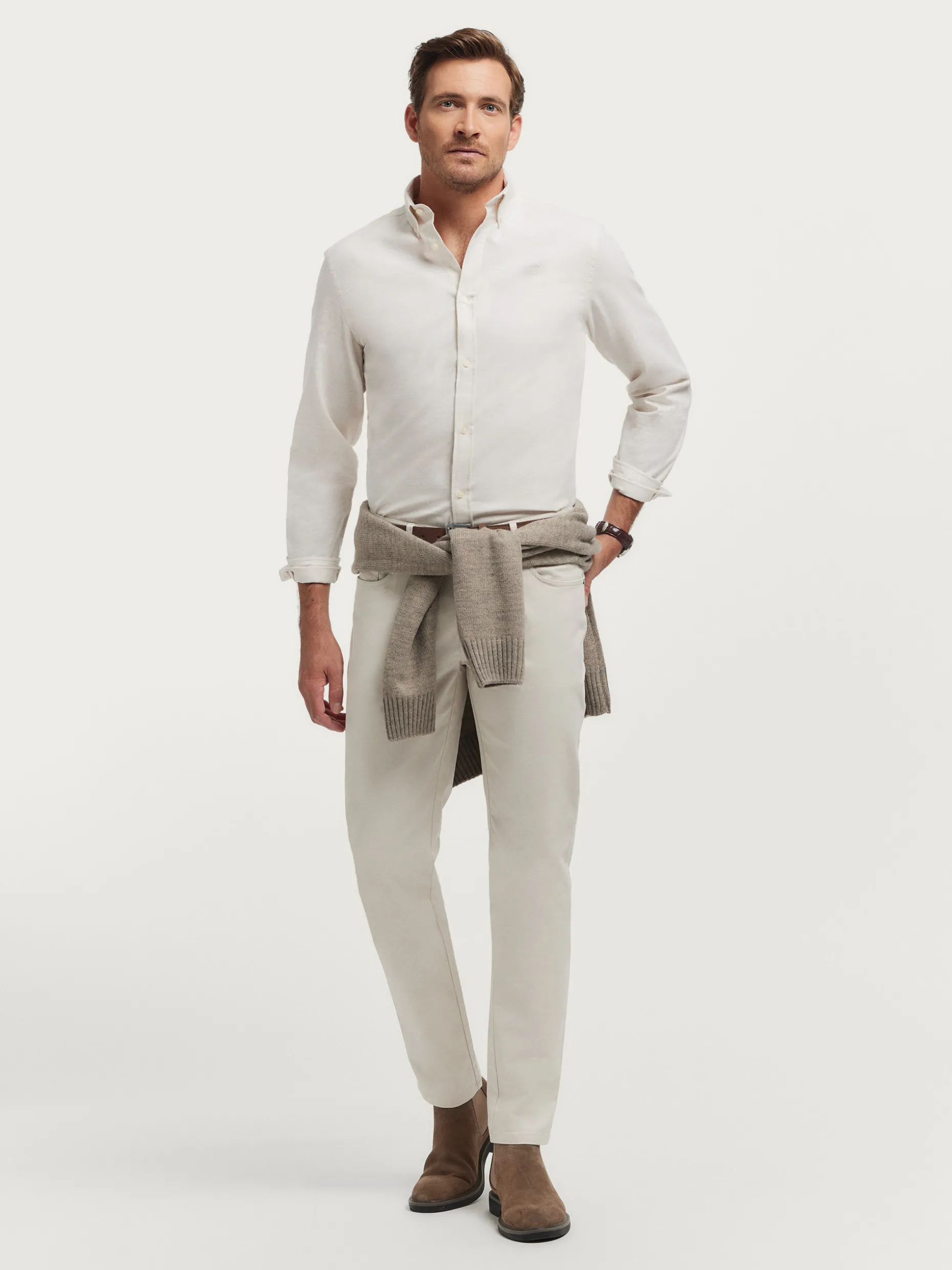 CAMISA FLANNEL TWILL CRUDO