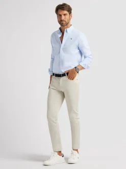 CAMISA OXFORD BASIC CELESTE