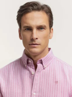 CAMISA OXFORD CLUB BURDEOS