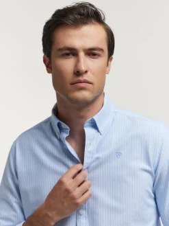 CAMISA OXFORD DIPLO CELESTE