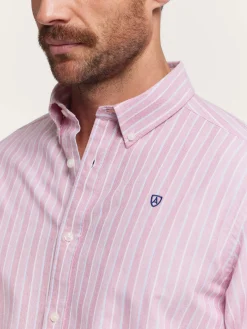 CAMISA OXFORD FANCY STR ROJO