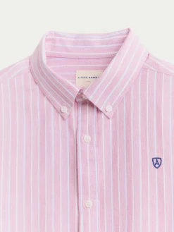 CAMISA OXFORD FANCY STR ROJO