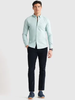 CAMISA OXFORD POCKET DYE VERDE AGUA