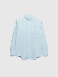 CAMISA OXFORD POCKET DYE CELESTE
