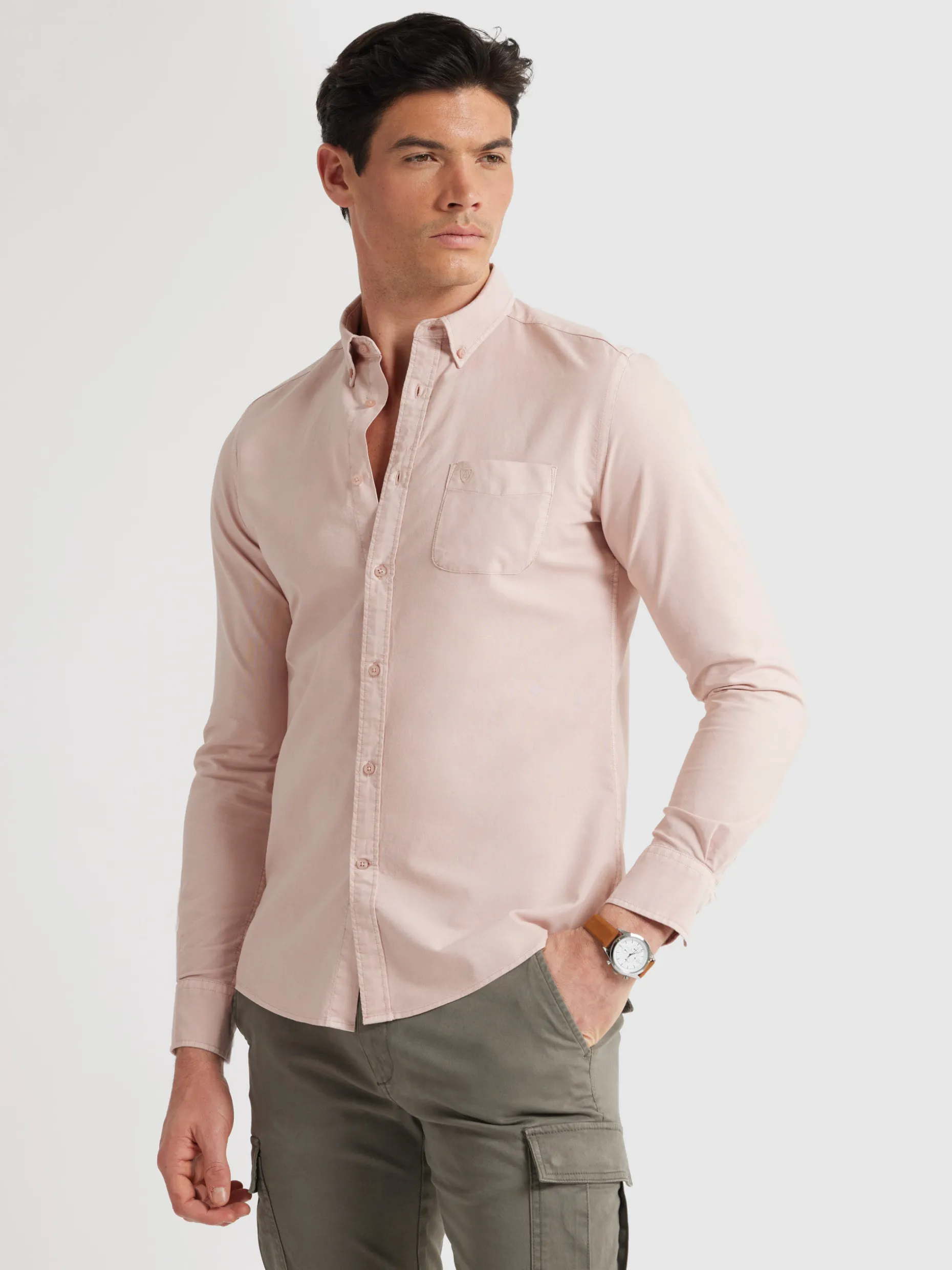 CAMISA OXFORD POCKET DYE ROSA