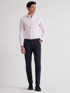 CAMISA OXFORD RAYAS BASIC ROSA