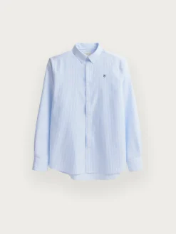 CAMISA OXFORD RAYAS CELESTE