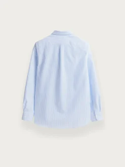 CAMISA OXFORD RAYAS CELESTE