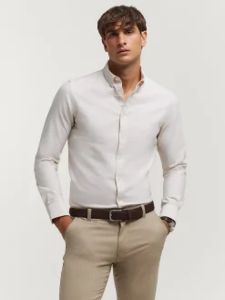 CAMISA OXFORD SOLID BEIGE