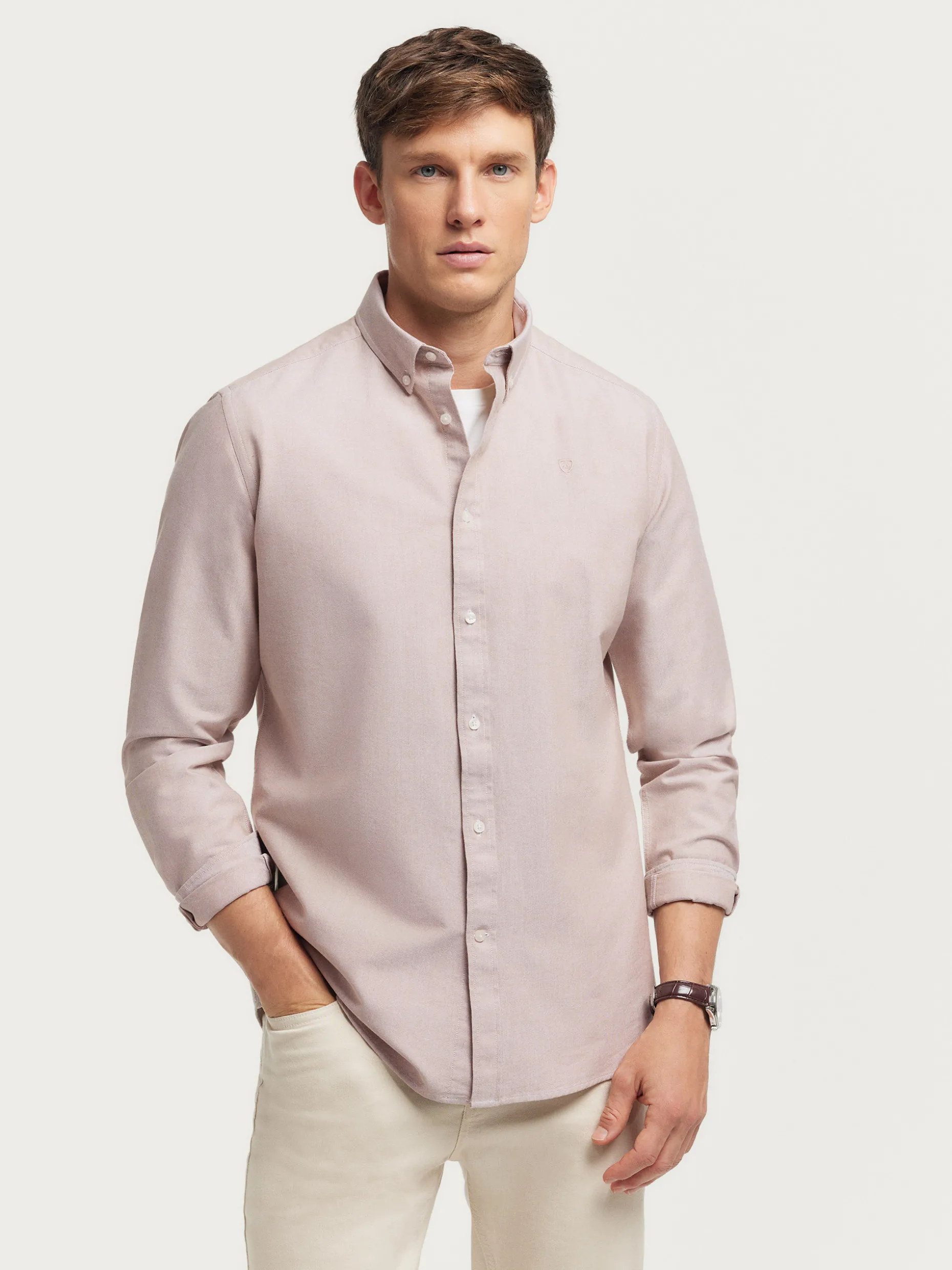 CAMISA OXFORD SOLID CAMEL