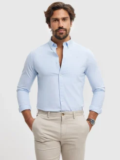 CAMISA OXFORD SOLID CELESTE