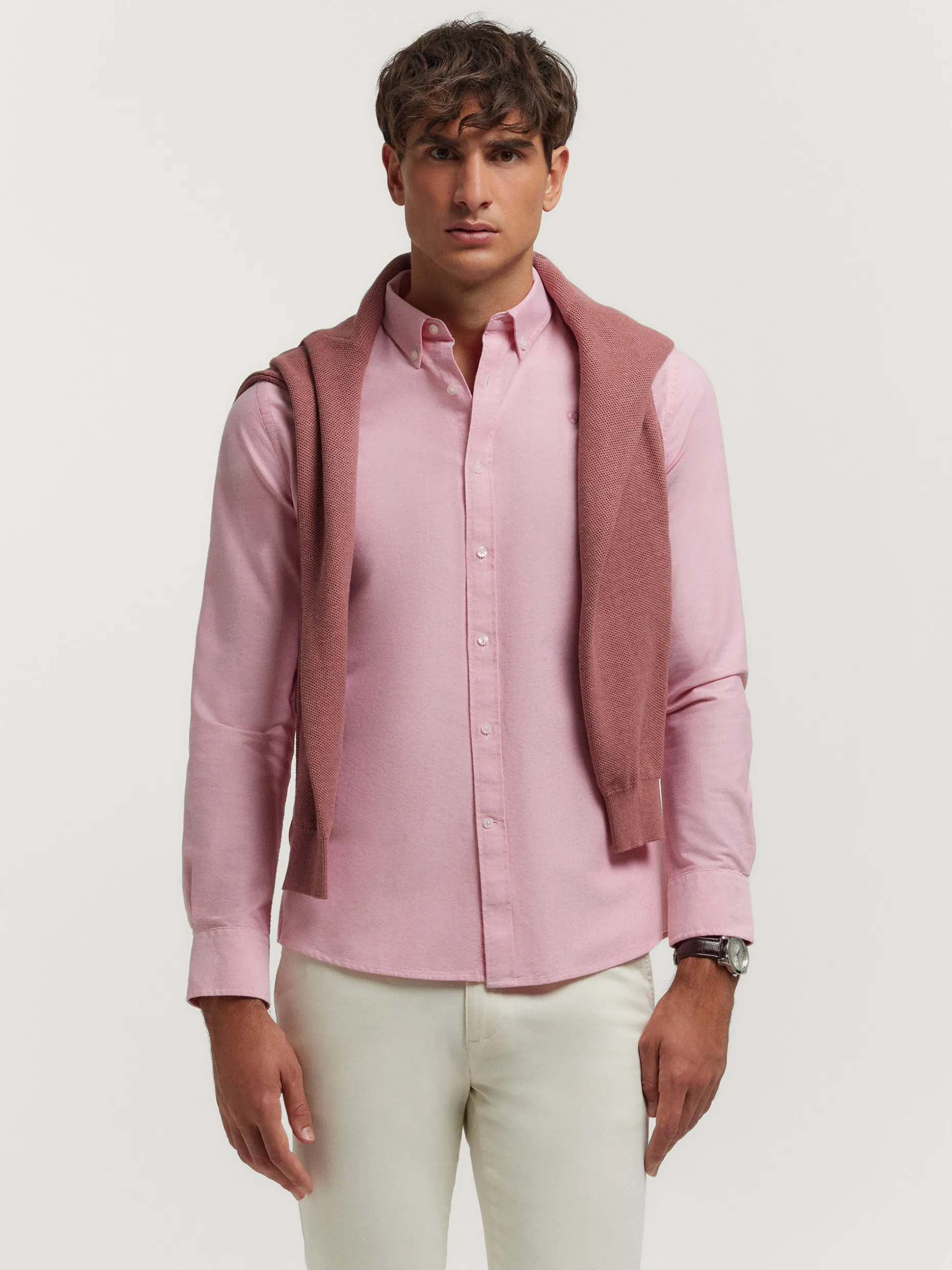 CAMISA OXFORD SOLID CORAL