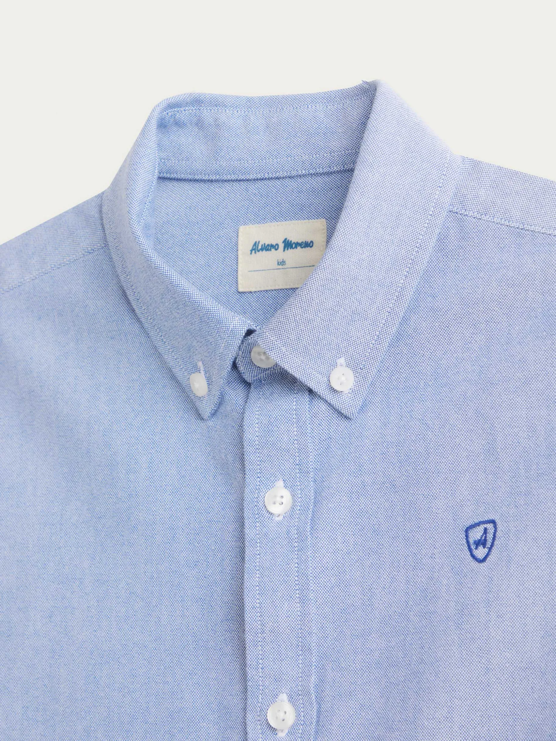 CAMISA OXFORD SOLID KIDS AZUL