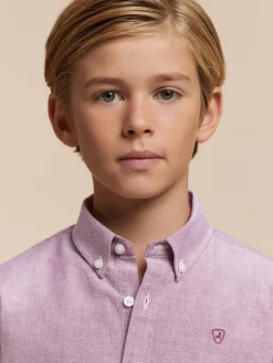 CAMISA OXFORD SOLID KIDS BURDEOS