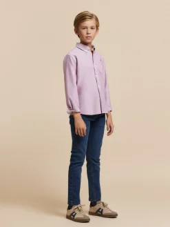 CAMISA OXFORD SOLID KIDS BURDEOS