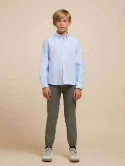 CAMISA OXFORD SOLID KIDS CELESTE