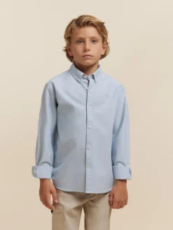 CAMISA OXFORD SOLID KIDS AZUL