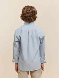 CAMISA OXFORD SOLID KIDS AZUL