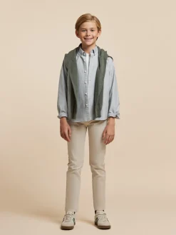CAMISA OXFORD SOLID KIDS VERDE