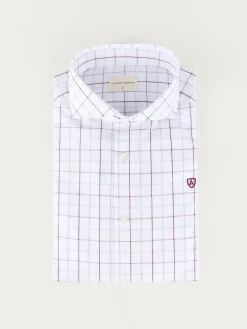 CAMISA POPELIN CUADROS BURDEOS