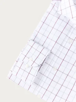 CAMISA POPELIN CUADROS BURDEOS