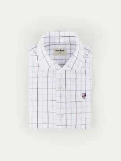 CAMISA POPELIN CUADROS KIDS BURDEOS