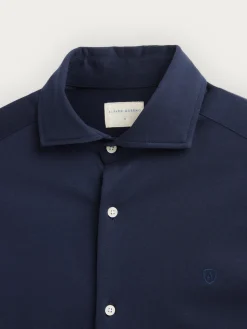 CAMISA PUNTO ELASTICO AZUL MARINO
